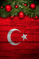 Vertical banner Christmas greeting from Turkey