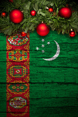 Vertical banner Christmas greeting from Turkmenistan
