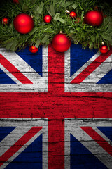 Vertical banner Christmas greeting from United Kingdom