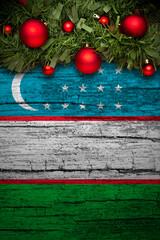 Vertical banner Christmas greeting from Uzbekistan