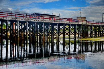 Village of Massett Wharf, Haida Gwaii, BC, Canada. This wharf in the past served as the main dock for fishing boats and supply vessels. Today it is still used for those purposes. 