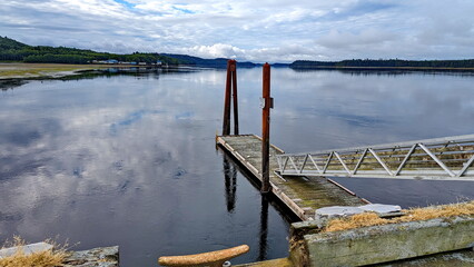 Village of Massett Wharf, Haida Gwaii, BC, Canada. This wharf in the past served as the main dock for fishing boats and supply vessels. Today it is still used for those purposes. 