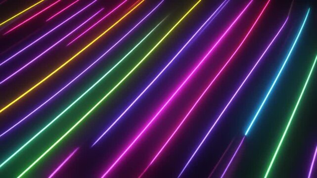 Neon Dual Color Parallel Lines Moving at Steady Speed Loop
