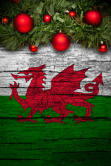 Vertical banner Christmas greeting from Wales