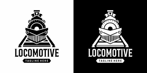 vector logo Locomotive steam train transportation