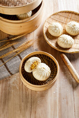 Sauerkraut Egg Buns With Wheat In Steamer