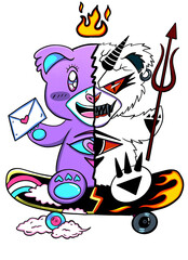 Teddy Bear with skateboard