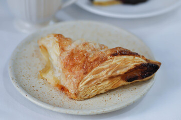 puff pastry , tart or pie with pineapple sauce stuffed