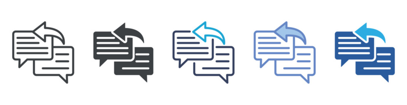 Response icon set multiple style collection