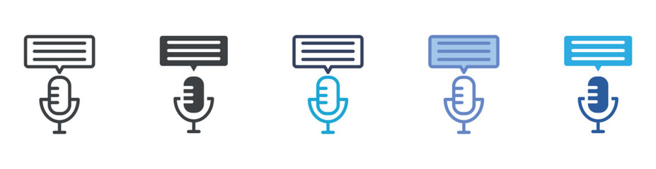 Voice icon set multiple style collection