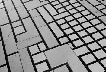 Contemporary Geometric Design of Monochromatic Stone Tiles