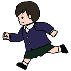 走っている男の子
