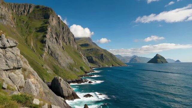 Mountains and seas depend on the coastal scenery