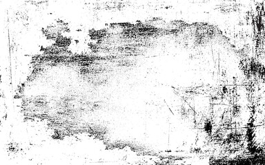 Black and white distressed grunge overlay texture. Abstract pattern of monochrome dirty creative design. Vector illustration
