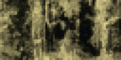 Abstract pixelated forest scene in tonal sepia colors and textured aesthetic