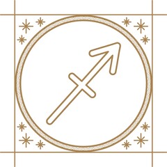 Zodiac sign icon, vintage clock on a white background