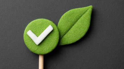 A green leaf paired with a white piece of paper highlighting eco-friendly product suggestions and awareness campaigns