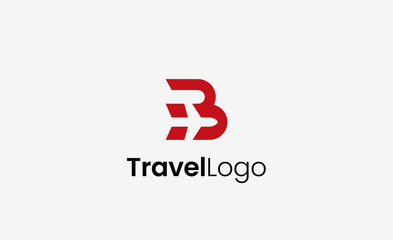 Travel Logo Airplane icon and Letter B, Travel agency illustration modern and minimalist concept.