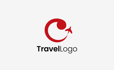 Travel Logo Airplane icon and Letter C, Travel agency illustration modern and minimalist concept.