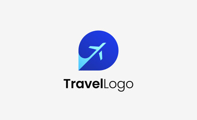 Travel Logo Airplane icon and Letter D, Travel agency illustration modern and minimalist concept.