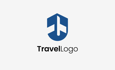 Travel Logo Airplane icon and Letter J, Travel agency illustration modern and minimalist concept.