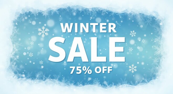 Winter Sale Promotion: Announcing a seasonal winter sale with a striking snowy-themed design, this image clearly advertises a tempting offer, enticing customers to seize the moment