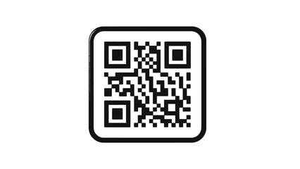 QR code icon for scanning mobile information, digital link, quick response matrix barcode technology symbol