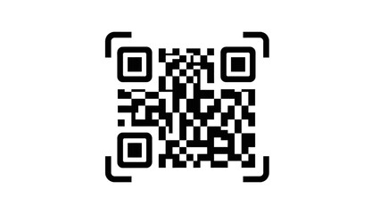 Black and white QR code for quick digital scanning, mobile access, data information, and modern technology interface