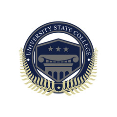 University badge logo design. University high school emblem. Vector Logo Template