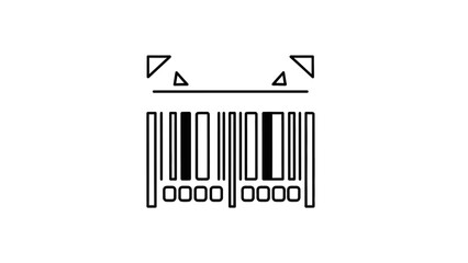 Fototapeta premium Outline Barcode Scanning Icon for Product Identification, Retail Systems, and Digital Data Access Technology