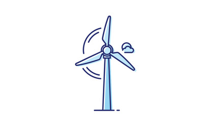 Fototapeta premium Modern wind turbine icon representing renewable clean energy and sustainable power generation. Eco-friendly electricity production symbol.