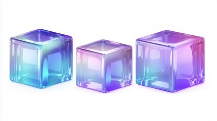 Iridescent glass cubes