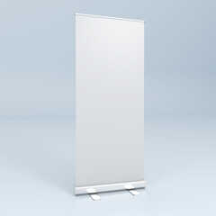 Roll up standee display banner 3d mockup for business presentation