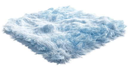 Abstract winter landscape showing fluffy texture and ice crystals, symbolizing cold weather and soft materials