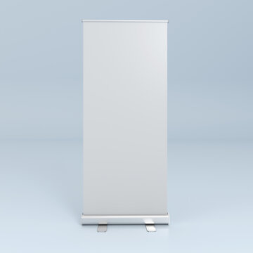 Roll up standee display banner 3d mockup for business presentation