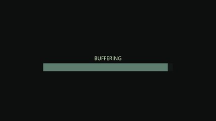 High quality design element video for web design and digital projects showing buffering text on a black background with simple animation