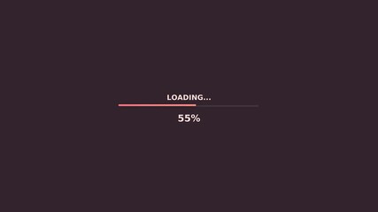 High quality design element video for website designers showing loading progress animation at fifty five percent completion