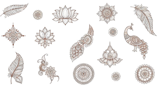 Mehndi Vector png	