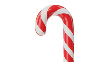 Fototapeta premium A classic red and white striped candy cane on a white background