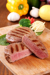 Juicy Beef Steak Cubes Gourmet Close Up