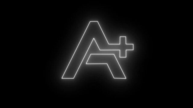 Neon A+ Blood Group Animation: Futuristic Medical Data and Emergency Health Display.