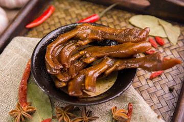 Braised Mala Duck Feet Savory Chinese Snack
