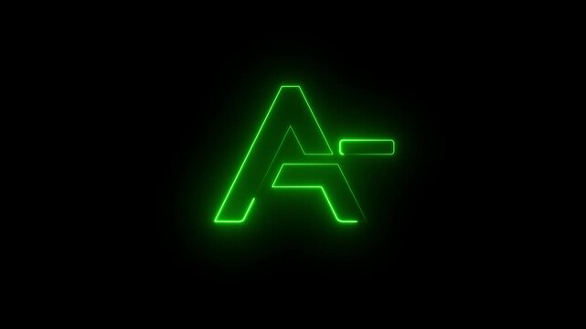 Neon A- Blood Group Animation: Futuristic Medical Data and Emergency Health Display.