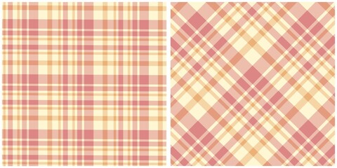 Soft Pink and Cream Plaid Patterns Collection