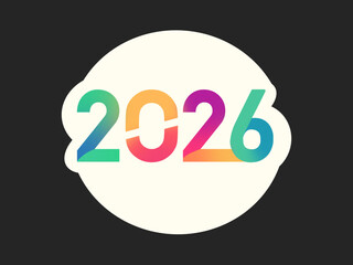 2026. New year design simple color