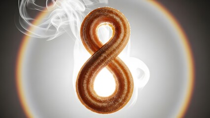 Crunchy Churro Number Eight Floating in a Dreamy Haze