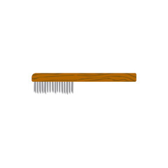 wire brush flat design vector illustration isolated on white background. steel wirebrush for drill clean off old metal sheet with rust. Wire cleaning brush. Cleaning metal embedded from concrete.
