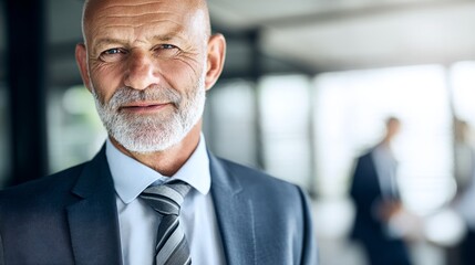 whitecollar. A confident business professional in a suit, exuding professionalism with natural light in an office setting. pitch deck slides.
