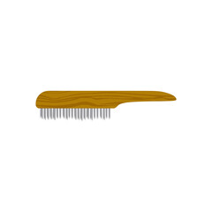 wire brush flat design vector illustration isolated on white background. steel wirebrush for drill clean off old metal sheet with rust. Wire cleaning brush. Cleaning metal embedded from concrete.