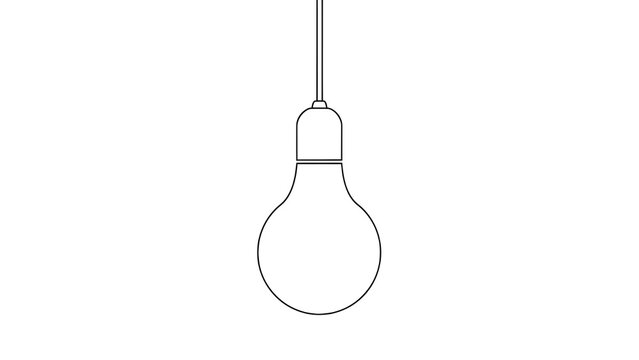 Hanging Light Bulb Outline